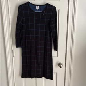 Black and Blue Checkered Dress